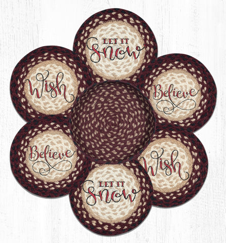 TNB-395 Festive Trivets in a Basket 10"x10"