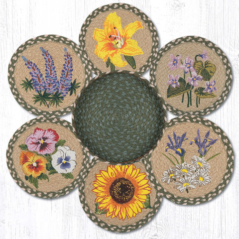 TNB-399 Flowers Trivets in a Basket 10"x10"