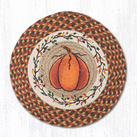 PM-RP-222 Harvest Pumpkin Printed Round Placemat 15"x15"