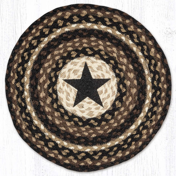 PM-RP-313 Black Star Printed Round Placemat 15"x15"