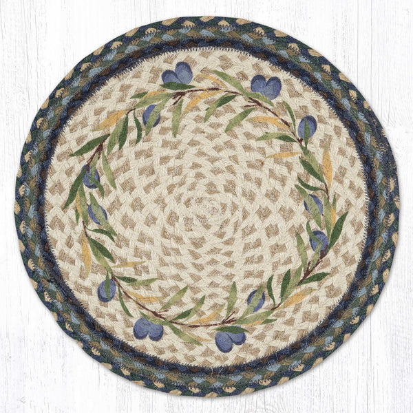 PM-RP-503 Olive Border Printed Round Placemat 15"x15"