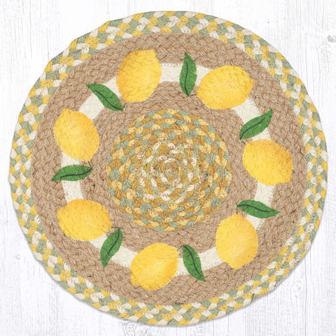 PM-RP-654 Lemon Printed Round Placemat 15"x15"
