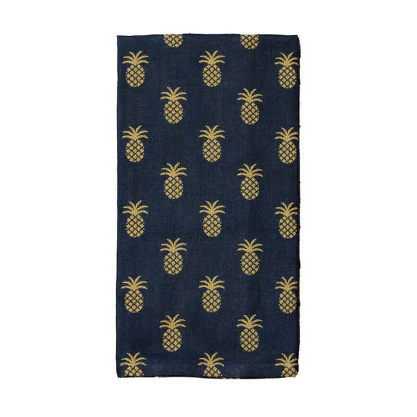 Pineapple Town Black Towel 18x28 | Primitive Farmhouse Kitchen Towel
