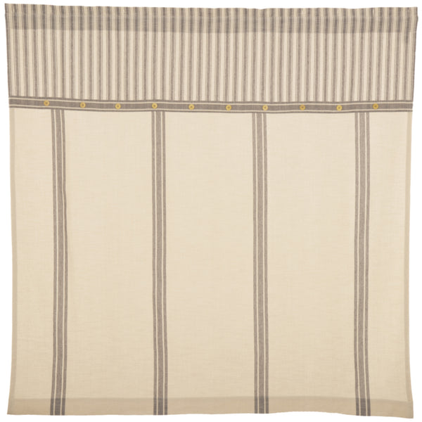 Market Place Gray Grain Sack Stripe Shower Curtain 72Lx72W