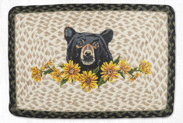 PP-116 Bear Floral Oblong Printed Placemat 13"x19"