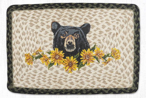 PP-116 Bear Floral Oblong Printed Placemat 13"x19"