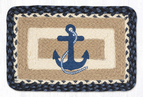 PP-443 Navy Anchor Oblong Printed Swatch 10"x15"