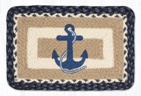 PP-443 Navy Anchor Oblong Printed Swatch 10"x15"