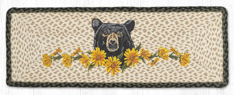PP-116 Bear Floral Oblong Printed Table Runner 13"x36"