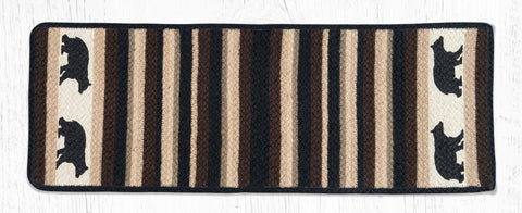 V-313 Cabin Bear Oblong Printed Table Runner 13"x36"