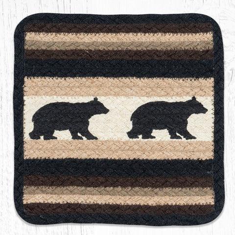 V-313 Cabin Bear Square Printed Trivet 10"x10"