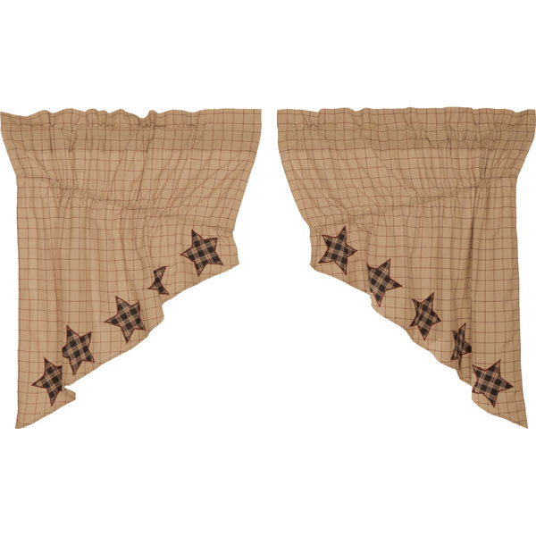 Bingham Star Prairie Swag Applique Star Set of 2 36x36x18