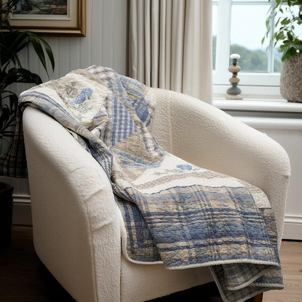 Coastal Star Quilted Throw Blanket | Coastal Country Decor