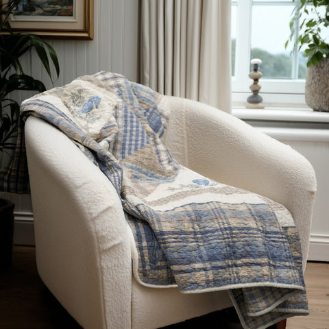 Coastal Star Quilted Throw Blanket | Coastal Country Decor