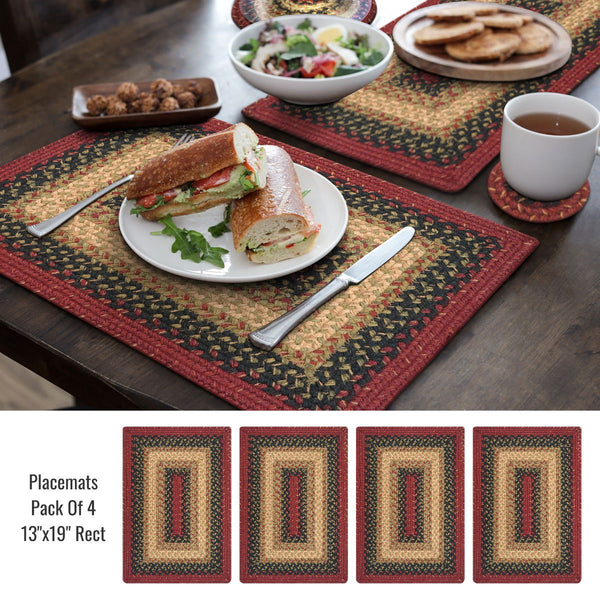 13x19 Highland Burgundy Rect PcMt Set of 4