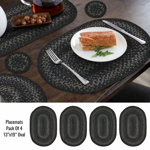 13x19 Jet Black PcMt Oval Set of 4