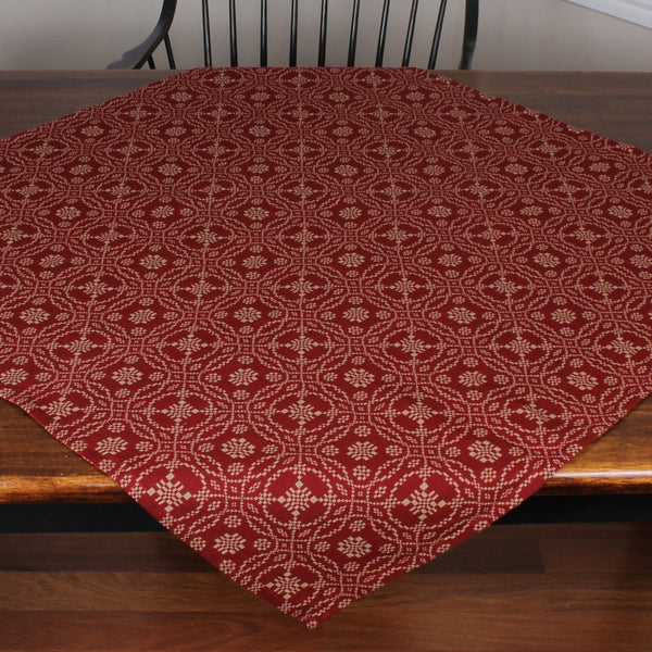 Lover’s Knot Barn Red Table Square 36" | Primitive Country Decor