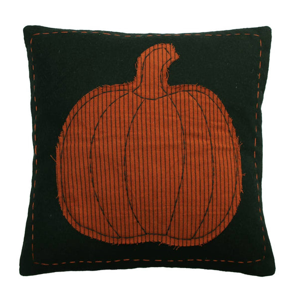 Primitive Pumpkin Appliqué Pillow 14"