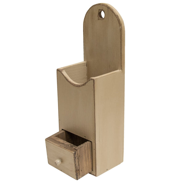 Distressed Ivory Candle Box With Drawer