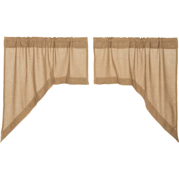 Burlap Natural Swag Curtain Set of 2 36x36x16