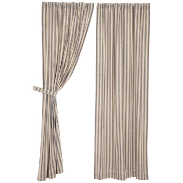 Market Place Blue Ticking Stripe Panel Set of 2 96Lx50W