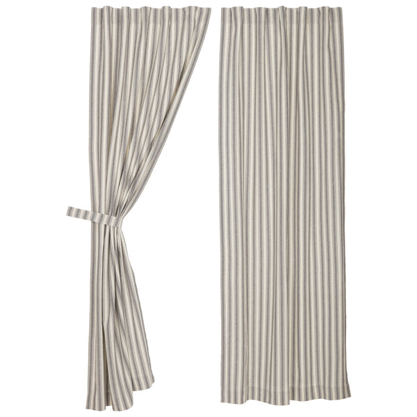 Market Place Gray Ticking Stripe Panel Set of 2 96Lx50W