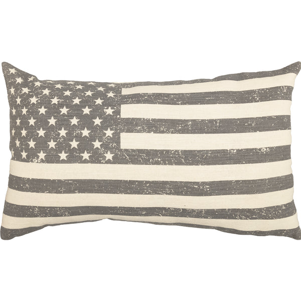 Stenciled Flag Pillow Cover 25Lx15W