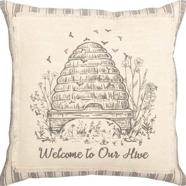 Welcome to Our Hive Pillow Cover 18Lx18W