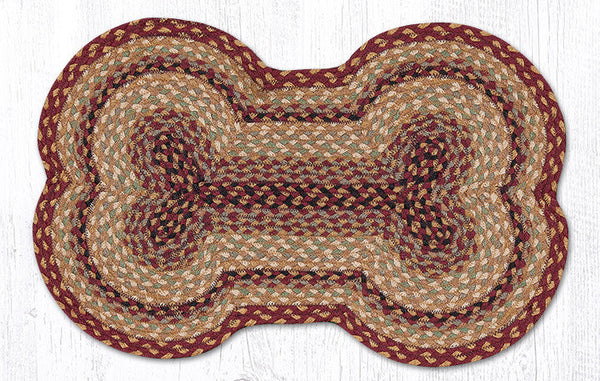 DB-357 Burgundy/Gray/Cream Large Dog Bone 18"x28"