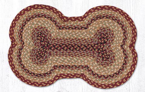 DB-357 Burgundy/Gray/Cream Large Dog Bone 18"x28"