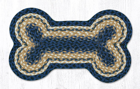 DB-79 Lt. Blue/Dk. Blue/Mustard Medium Dog Bone 13"x22"