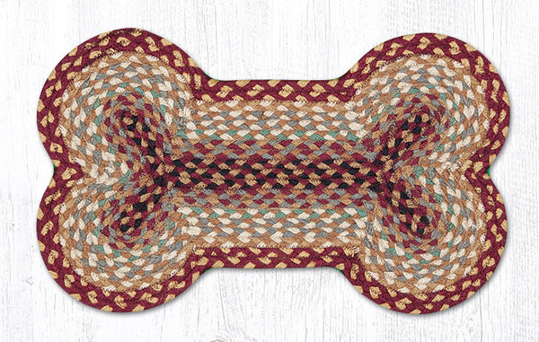 DB-357 Burgundy/Gray/Cream Medium Dog Bone 13"x22"