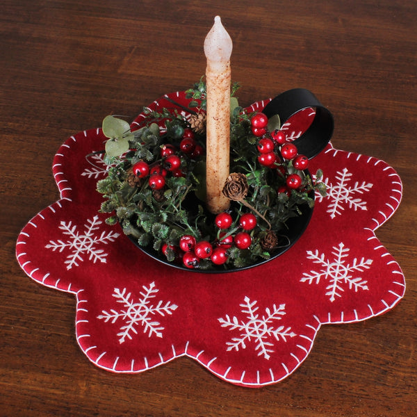 Snowflake Candle Mat 15"