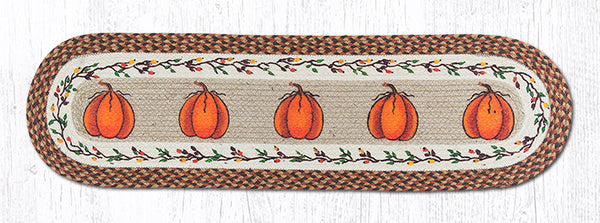 OP-222 Harvest Pumpkin Oval Patch Runner 13"x48"
