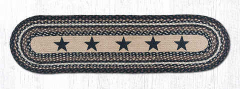 OP-313 Black Stars Oval Patch Runner 13"x48"