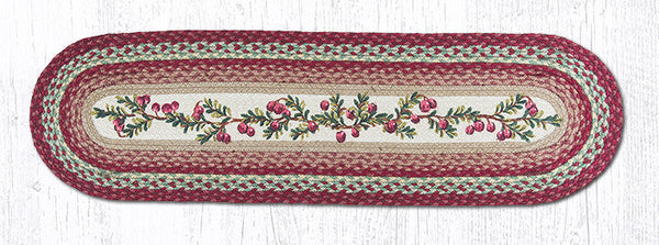 OP-390 Cranberries Oval Patch Runner 13"x48"