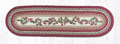 OP-390 Cranberries Oval Patch Runner 13"x48"