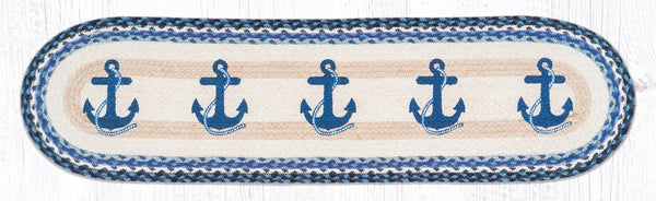 OP-443 Navy Anchor Oval Patch Runner 13"x48"