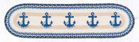 OP-443 Navy Anchor Oval Patch Runner 13"x48"