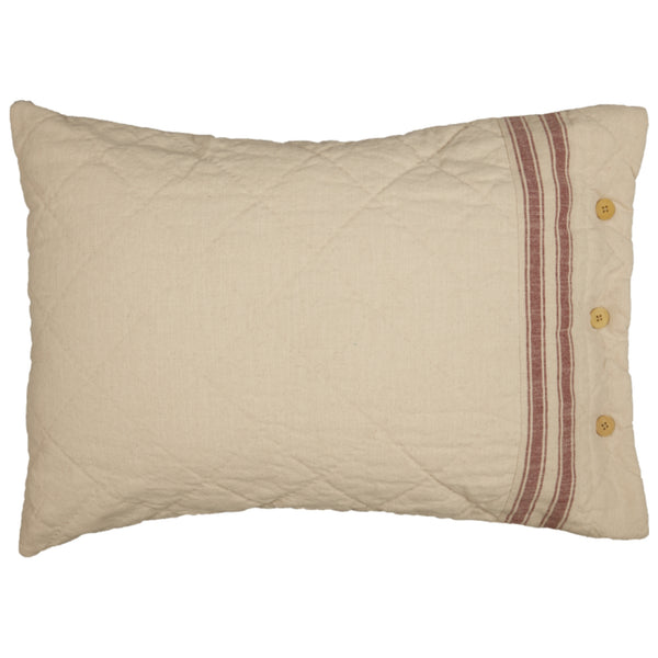 Market Place Red Standard Sham 27Lx21W