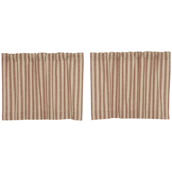 Market Place Red Ticking Stripe Tier Set of 2 24Lx36W