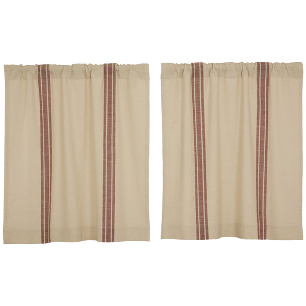 Market Place Red Grain Sack Stripe Tier Set of 2 36Lx36W