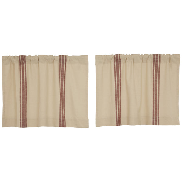Market Place Red Grain Sack Stripe Tier Set of 2 24Lx36W