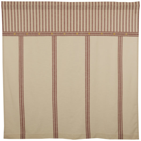 Market Place Red Stripe Shower Curtain 72Lx72W