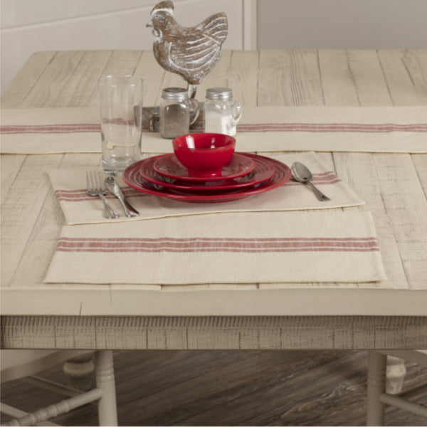 Market Place Red Placemat Set of 4 18Lx12W