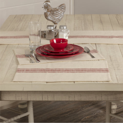 Market Place Red Placemat Set of 4 18Lx12W