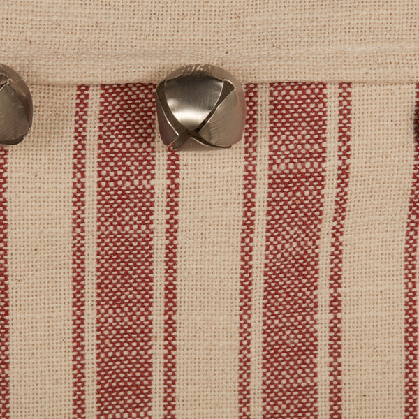 Sleigh Bells Ring Ticking Stripe Stocking 20Lx12W
