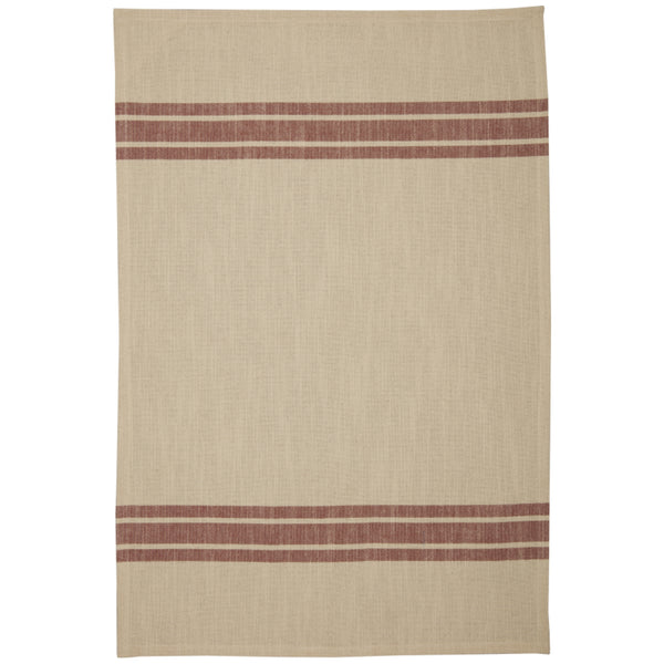 Market Place Red Grain Sack Stripe Tea Towel 28Lx19W