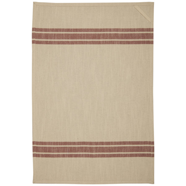 Market Place Red Grain Sack Stripe Tea Towel 28Lx19W