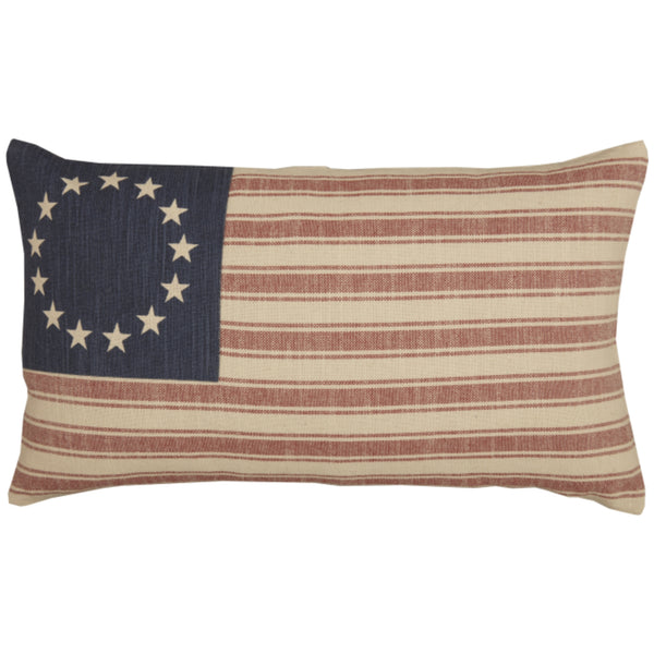 Market Place Red Flag Pillow Cover 20Lx12W